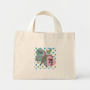 Butterfly 4th Birthday Tshirts and Gifts Mini Tote Bag