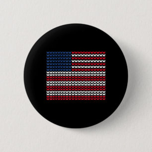 Butterfly Aamerican Flag Usa Patriotic Design 2 Inch Round Button