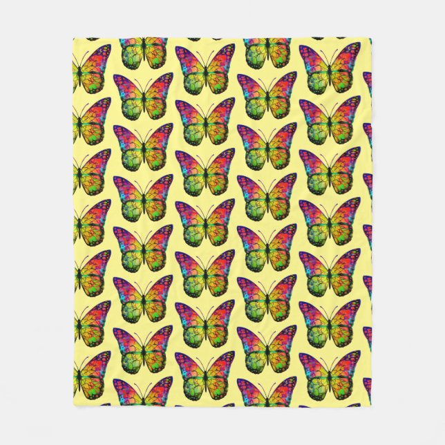 BUTTERFLY ABSTRACT FLEECE BLANKET (Front)