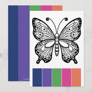 Butterfly Adult Colouring Cards and Colour Palette