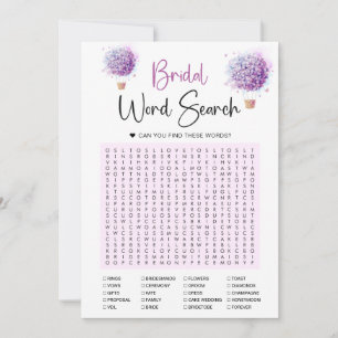 Butterfly Air Balloon Word Search Game Card