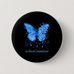 Butterfly Alopecia Awareness Ribbon  2 Inch Round Button