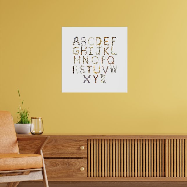 Butterfly Alphabet for Nature Nursery - ABC  Poster (Living Room 2)