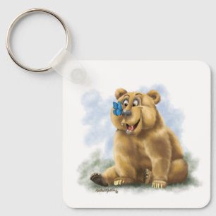 Butterfly and Bear Cartoon Keychain