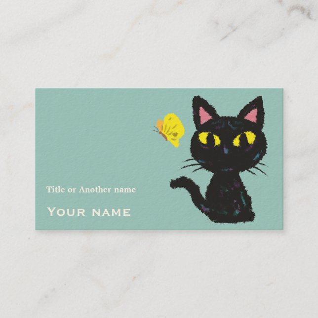 Butterfly and Cat Business Card (Front)