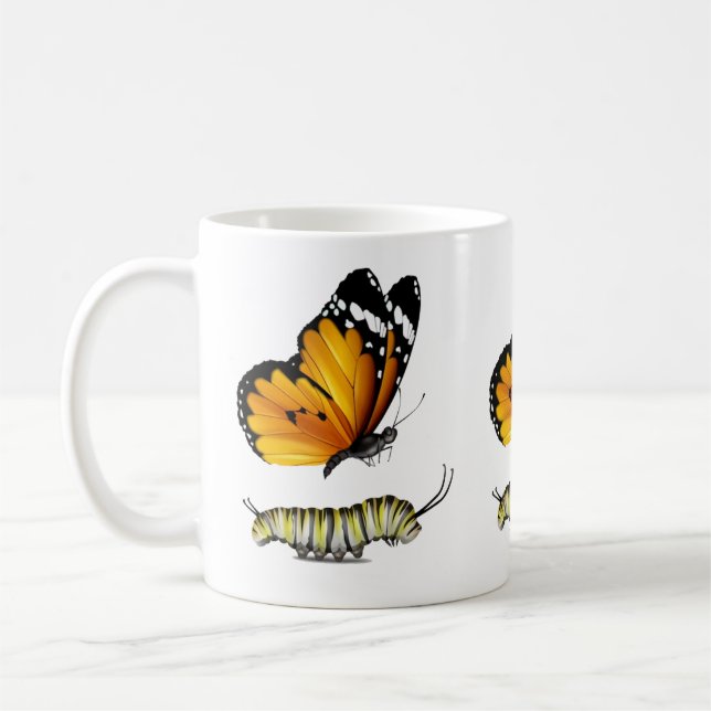 Butterfly and  caterpillar coffee mug (Left)
