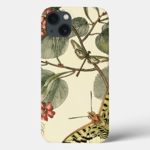 Butterfly and Dragonfly with Red Flowers iPhone 13 Case