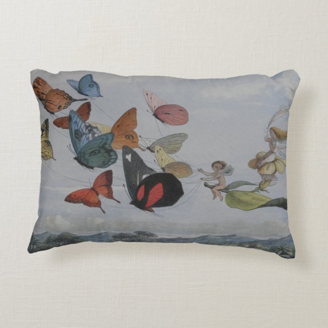 Butterfly and Fairy Queen Butterflies Fairies Accent Pillow (Back)
