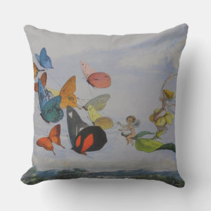 Butterfly and Fairy Queen Butterflies Fairies Outdoor Pillow