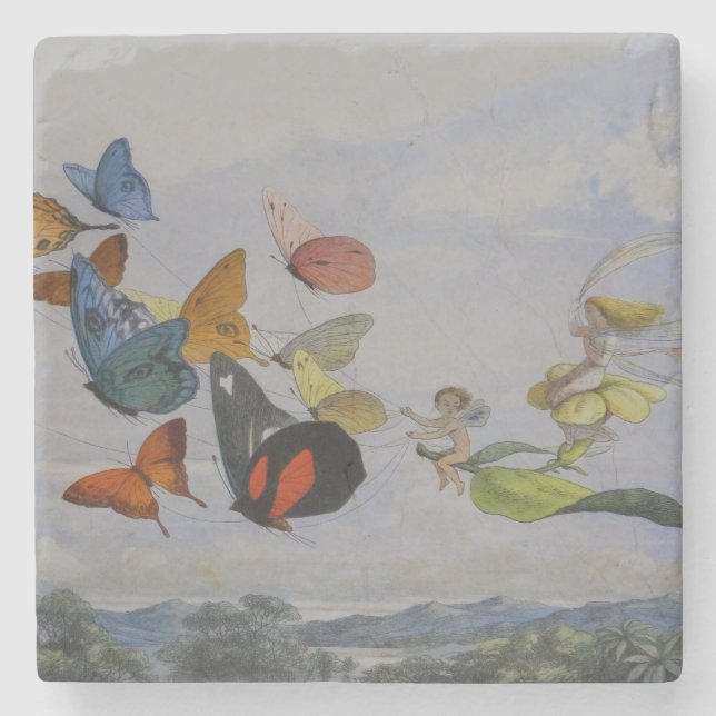 Butterfly and Fairy Queen Butterflies Fairies Stone Coaster (Front)