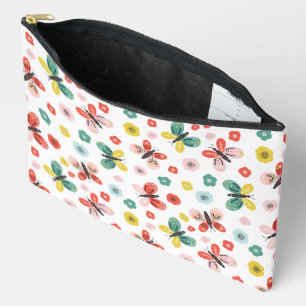 Butterfly And Floral Pattern  Accessory Pouch