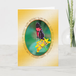 Butterfly and flower birthday card