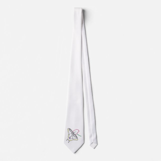 Butterfly and flower outline drawing, ties (Front)