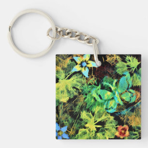 Butterfly and Flower Rodilius Acrylic Key Ring