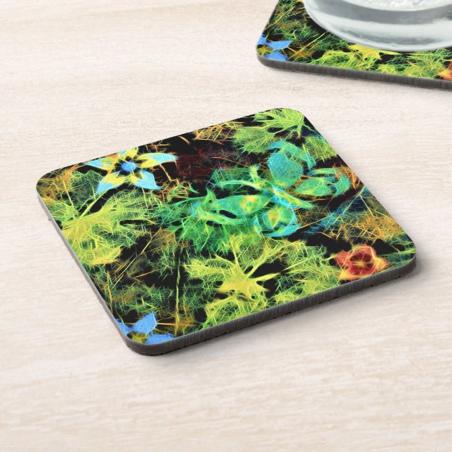 Butterfly and Flower Rodilius Plastic Coaster Set (Left Side)