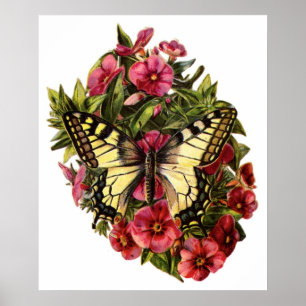 Butterfly and Flowers Customizable Poster