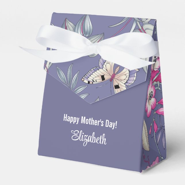 Butterfly and Flowers Design Favor / Gift Boxes (Front Side)