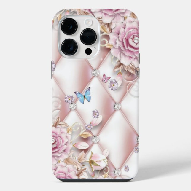 Butterfly and Flowers iPhone Case (Back)