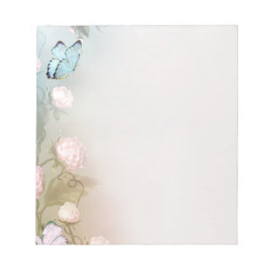 Butterfly and flowers notepad
