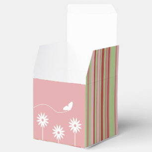 Butterfly and Flowers - Striped Favour Box