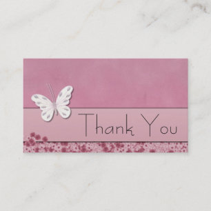 Butterfly and flowers Thank You Business Card