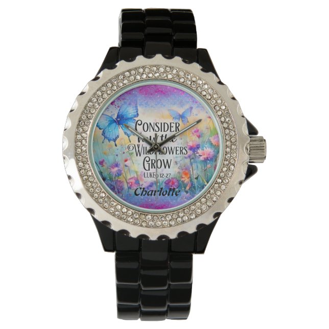 Butterfly and Flowers  Watch (Front)