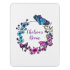 Butterfly and Flowers Wreath custom quote or name