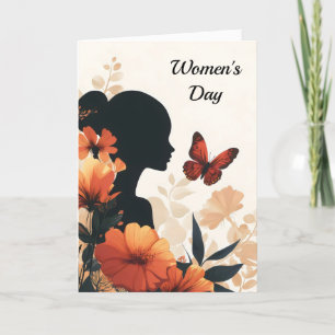 Butterfly and Girl Women's Day Holiday Card