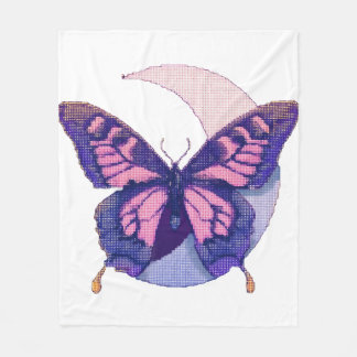 Butterfly and her half moon fleece blanket