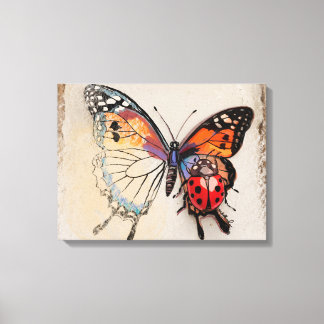 Butterfly and Ladybug Canvas Print