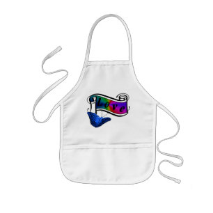 Butterfly and Love on Rainbow Kids Apron