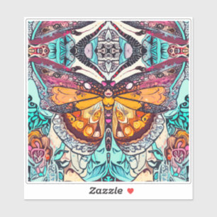 Butterfly and Medallion Batik Pattern in Orange  