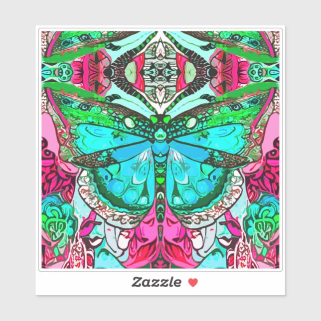 Butterfly and Medallion Batik Pattern in Turquoise (Sheet)