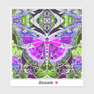 Butterfly and Medallion Batik Pattern in Violet 