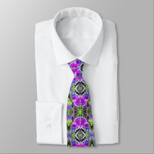 Butterfly and Medallion Batik Pattern in Violet  Tie