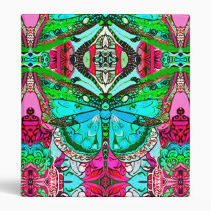 Butterfly and Medallion Pattern in Turquoise Binder