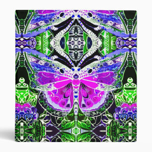 Butterfly and Medallion Pattern in Violet & Green Binder