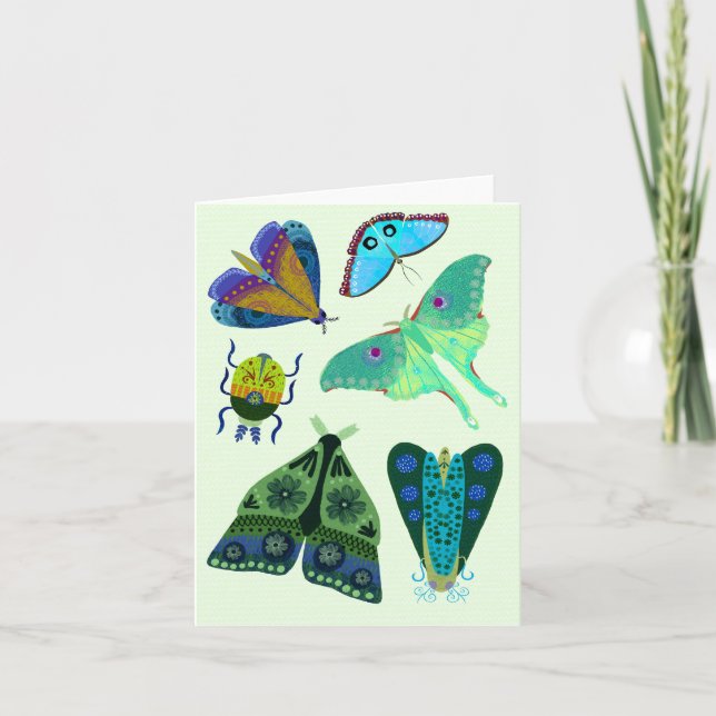 Butterfly and Moth BLANK Greeting Card (Front)