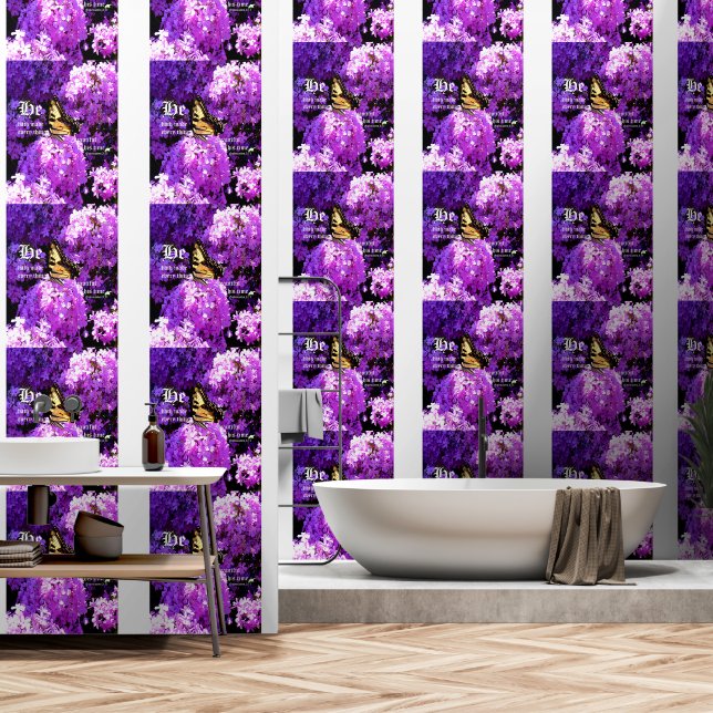Butterfly and Phlox, Ecclesiastes 3:11 Wallpaper (Bathroom)