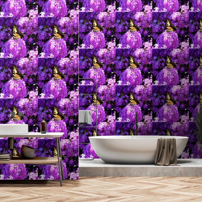 Butterfly and Phlox Wallpaper (Bathroom)
