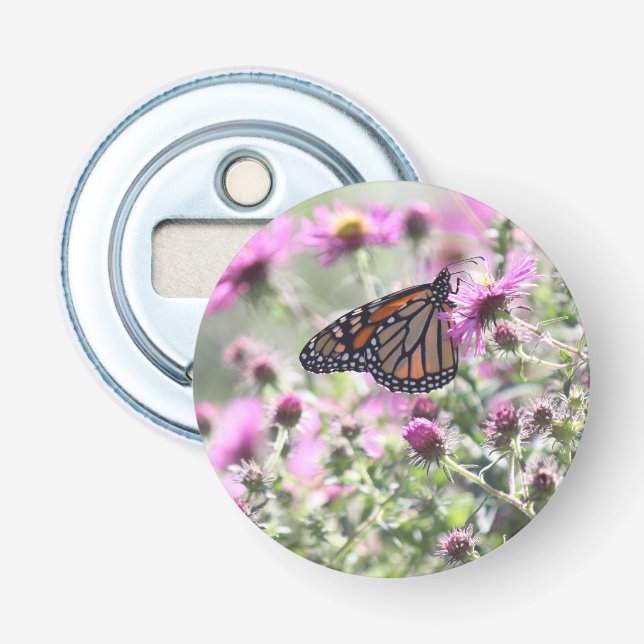 Butterfly and Purple Meadow Flowers Bottle Opener (Front)