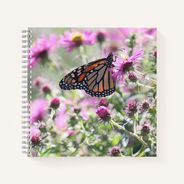 Butterfly and Purple Meadow Flowers Notebook (Front)