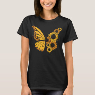 Butterfly and Sunflower Aesthetic Nature Womens Ou T-Shirt