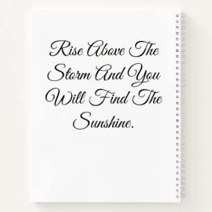 Butterfly And Sunflower With Inspirational Quote. Notebook