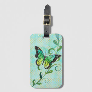 Butterfly and Vine Cottagecore Luggage Tag