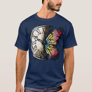 BUTTERFLY AND VINTAGE CLOCK T-Shirt