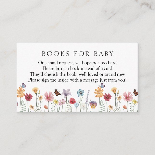 Butterfly and Wildflower Books for Baby Enclosure Card (Front)