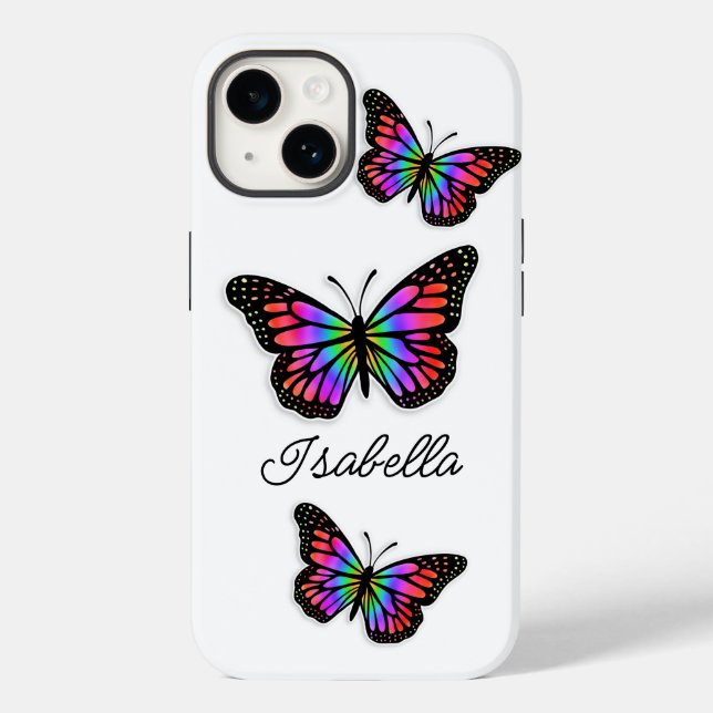 Butterfly and Your Name Personalized     Case-Mate iPhone Case (Back)