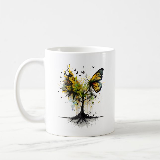 Butterfly Animal Creative Art Coffee Mug (Left)