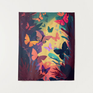 Butterfly Animal Portrait Painting Wildlife Forest Tapestry